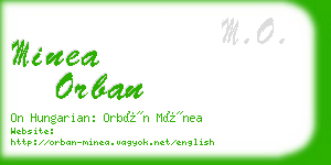 minea orban business card